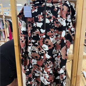 SD Collection Black Dress with Floral Accents
